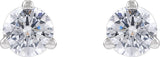 14K Gold Round Lab-Grown Diamond Stud Earrings - White Gold - view 4