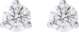 14K Gold Round Lab-Grown Diamond Stud Earrings - White Gold - view 4