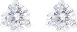 14K Gold Round Lab-Grown Diamond Stud Earrings - White Gold - view 4