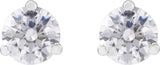 14K Gold Round Lab-Grown Diamond Stud Earrings - White Gold - view 4