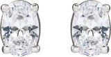 14K Gold Oval Lab-Grown Diamond Stud Earrings - White Gold - view 4