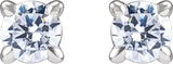 14K Gold Lab-Grown Diamond Round Cocktail-Style Stud Earrings - White Gold - view 4