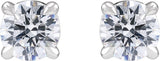 14K Gold Lab-Grown Diamond Round Cocktail-Style Stud Earrings - White Gold - view 4