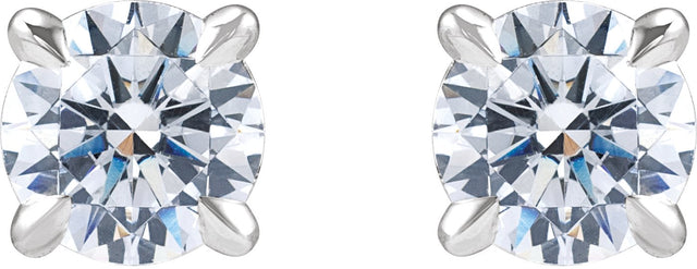 14K Gold Lab-Grown Diamond Round Cocktail-Style Stud Earrings - White Gold - view 4