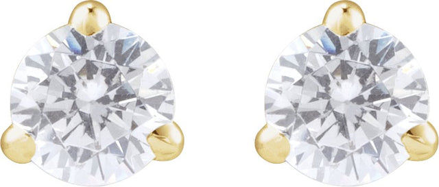 14K Gold Round Lab-Grown Diamond Cocktail-Style Stud Earrings - Yellow Gold - view 4
