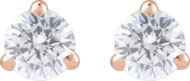 14K Gold Round Lab-Grown Diamond Cocktail-Style Stud Earrings - Rose Gold - view 5