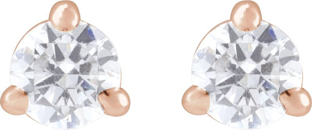 14K Gold Round Lab-Grown Diamond Cocktail-Style Stud Earrings - Rose Gold - view 4