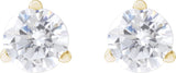 14K Gold Round Lab-Grown Diamond Stud Earrings - Yellow Gold - view 4
