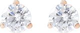 14K Gold Round Lab-Grown Diamond Stud Earrings - Rose Gold - view 4