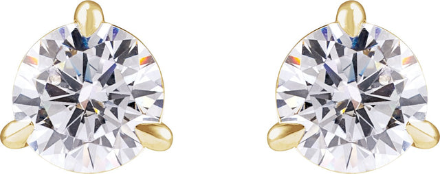 14K Gold Round Lab-Grown Diamond Cocktail-Style Stud Earrings - Yellow Gold - view 4