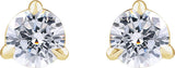 14K Gold Round Lab-Grown Diamond Cocktail-Style Stud Earrings - Yellow Gold - view 4