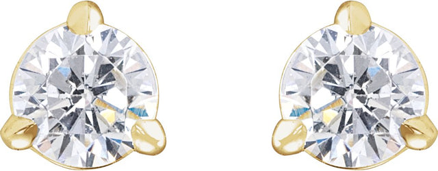 14K Gold Round Lab-Grown Diamond Cocktail-Style Stud Earrings - Yellow Gold - view 4