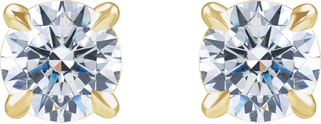 14K Gold Lab-Grown Diamond Round Cocktail-Style Stud Earrings - Yellow Gold - view 4