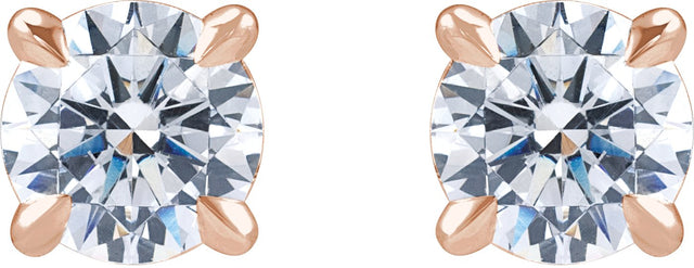 14K Gold Lab-Grown Diamond Round Cocktail-Style Stud Earrings - Rose Gold - view 4