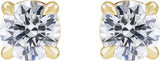 14K Gold Lab-Grown Diamond Round Cocktail-Style Stud Earrings - Yellow Gold - view 4