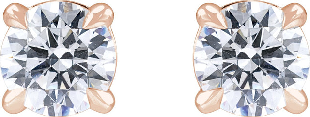 14K Gold Lab-Grown Diamond Round Cocktail-Style Stud Earrings - Rose Gold - view 4