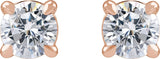 14K Gold Lab-Grown Diamond Round Cocktail-Style Stud Earrings - Rose Gold - view 4