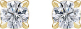14K Gold Lab-Grown Diamond Round Cocktail-Style Stud Earrings - Yellow Gold - view 4