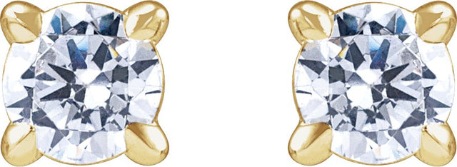14K Gold Lab-Grown Diamond Round Cocktail-Style Stud Earrings - Yellow Gold - view 4