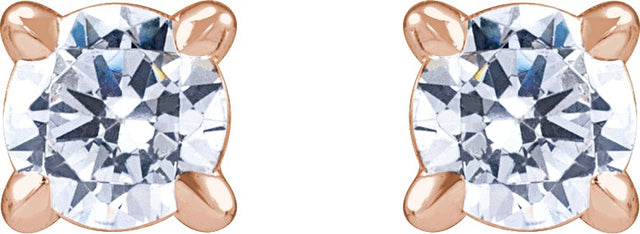 14K Gold Lab-Grown Diamond Round Cocktail-Style Stud Earrings - Rose Gold - view 4