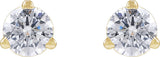 14K Gold Round Lab-Grown Diamond Stud Earrings - Yellow Gold - view 4