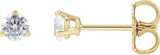 14K Gold Round Lab-Grown Diamond Stud Earrings - Yellow Gold - view 3
