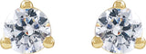 14K Gold Round Lab-Grown Diamond Stud Earrings - Yellow Gold - view 4