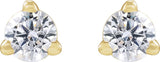 14K Gold Round Lab-Grown Diamond Stud Earrings - Yellow Gold - view 4