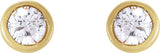 14K Gold Natural Diamond Round Bezel-Set Earrings - Rose Gold - view 7
