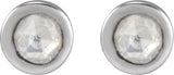 Platinum Round Natural Diamond Youth Bezel-Set Stud Earrings - view 4