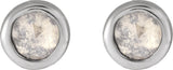 Platinum Round Natural Diamond Youth Bezel-Set Stud Earrings - view 4