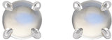 14K Gold Natural Rainbow Moonstone Round 4-Prong Claw Rose-Cut Stud Earrings - White Gold - view 6