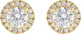 14K Gold Round Lab-Grown Diamond Cocktail-Style Halo-Style Stud Earrings - Yellow Gold - view 4