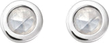 14K Gold Natural Diamond Round Rose-Cut Bezel-Set Earrings - White Gold - view 8