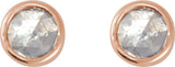 14K Gold Natural Diamond Round Rose-Cut Bezel-Set Earrings - Rose Gold - view 8