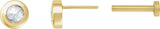 14K Gold Natural Diamond Round Rose-Cut Bezel-Set Earrings - Yellow Gold - view 9