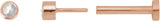 14K Gold Natural Diamond Round Rose-Cut Bezel-Set Earrings - Rose Gold - view 9