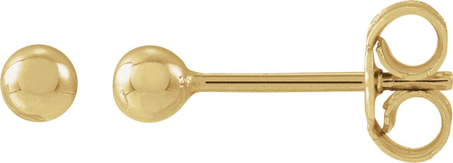 14K Gold Ball Earrings II - Yellow Gold