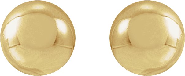 14K Gold Ball Earrings II - Yellow Gold - view 2