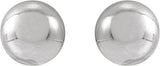 14K Gold Ball Earrings II - White Gold - view 2
