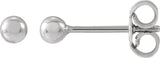 14K Gold Ball Earrings II - White Gold