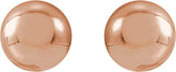 14K Gold Ball Earrings II - Rose Gold - view 2