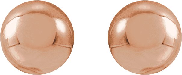 14K Gold Ball Earrings II - Rose Gold - view 2