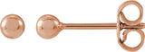 14K Gold Ball Earrings II - Rose Gold