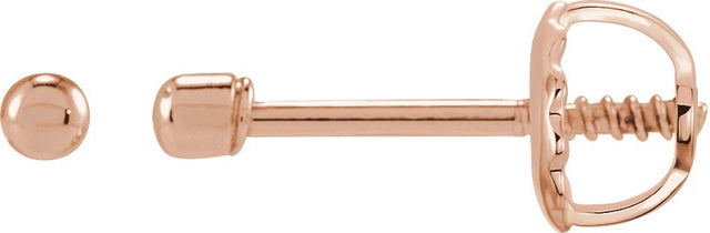 14K Gold Youth Bead Earrings - Rose Gold