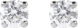 14K Gold Lab-Grown Diamond Round 4-Prong Lightweight Stud Earrings – up to 1 1/4 CTW - White Gold - view 10