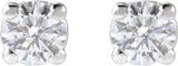 14K Gold Lab-Grown Diamond Round 4-Prong Lightweight Stud Earrings – up to 1 1/4 CTW - White Gold - view 10