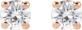 14K Gold Lab-Grown Diamond Round 4-Prong Lightweight Stud Earrings – 2.5-7.25mm Stones - Rose Gold - view 10