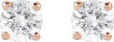 14K Gold Lab-Grown Diamond Round 4-Prong Lightweight Stud Earrings – up to 1 1/4 CTW - Rose Gold - view 10