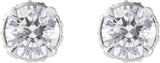 14K Gold Natural Diamond Round 4-Prong Hidden Halo-Style Stud Earrings - White Gold - view 4